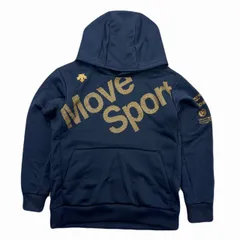 デサント パーカー キッズ 140cm ネイビー ジャージ素材 紺色 子供用 フーディ スポーツ