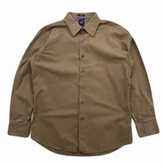 ギャップ 長袖シャツ メンズ LLサイズ ベージュ ブラウン シンプル コットン製 伸縮素材