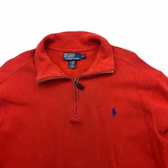 ポロ ラルフローレン スウェット メンズ Lサイズ オレンジレッド トレーナー ハーフジップ 橙 赤