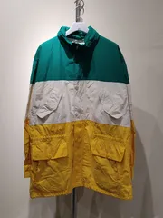 90s/GAP/オールドギャップ/コットン×ナイロンジャケット/マルチカラー/イエロー/グリーン/ホワイト
