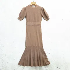 RESEXXY リゼクシー 5分袖 マーメイド ニット ワンピース バックネックリボン モカ Fサイズ ◎、〇◇☆