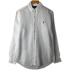 古着 ラルフローレン Ralph Lauren CUSTOM FIT 長袖 リネン ボタンダウンシャツ メンズS相当/eaa458325