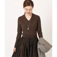 IENA エクストラファインメリノリブ Vネックプルオーバー