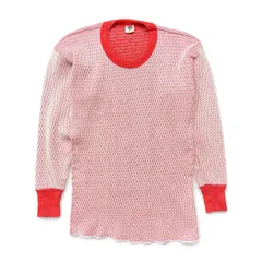 USA 古着 70S USA製 Hanes ヘインズ ヴィンテージ サーマル ロンT 長袖Tシャツ メンズM レッド BA4821