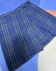 ウール CHECK ミニ スカート xl