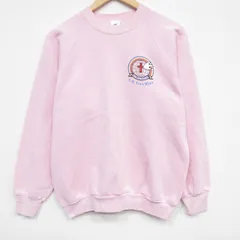 M/古着 フルーツオブザルーム 長袖 スウェット メンズ 90年代 90s 十字架 ラグラン クルーネック USA製 ピンク 25dec22