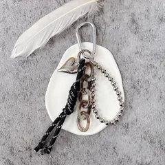 【リニューアル/再販】ハート×モノトーンバッグチャーム じゃらじゃら キーホルダー