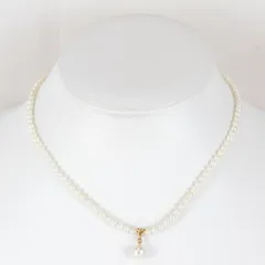 美品『USED』 K18 ベビーパール トップ付 ネックレス