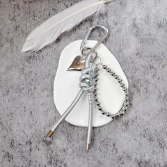 【1点限り】ハートシルバーバッグチャーム じゃらじゃら キーホルダー