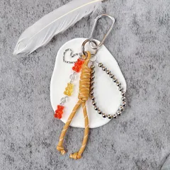 【1点限り】イエローベアバッグチャーム じゃらじゃら キーホルダー