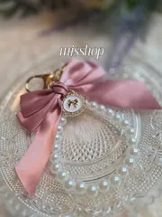 ◆misshopチャーム◆アクセサリー リボンパール 全9種類 キーホルダー 推し活 ストラップ  スマホチャーム  バックチャーム  カーアクセサリ 携帯キーホルダー A6アクリルバインダー クリップチャーム ファスナークリップ ハンドメイド  可愛い