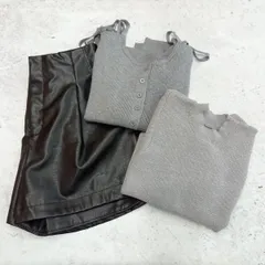 GRL グレイル パフスリーブニット リボンニット オフショル ショートパンツ  グレー ブラック Fサイズ Lサイズ まとめ売り コーデ売り ◎、〇◇