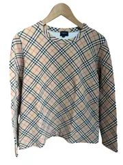  BURBERRY GOLF  バーバリーゴルフ　チェック柄　ベージュ　長袖カットソー　ベージュ　レディース　サイズL【Z1761】