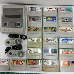 【D6989】ジャンク　スーパーファミコン +ソフト20タイトル付　箱、コードなし