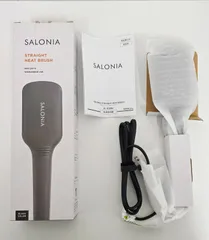 B-968　【未使用品】　SALONIA/サロニア　ストレートヘアブラシ　ブラック　SL-012BK　通電可　箱付き