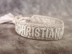 美品 Christian Dior クリスチャン ディオール ジャディオール オブリーク ブレスレット バングル ピンク ミサンガ