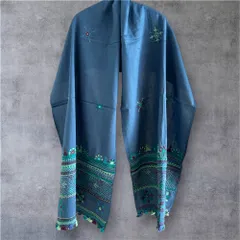 ランバニ（バンジャラ）刺繍 手織りコットンストール　G