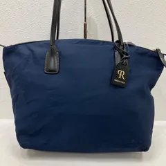 9554　ROBERTA PIERI　ロベルタピエリ　 トートバッグ　ネイビー系　紺　 無地　ナイロン　軽量　レディース