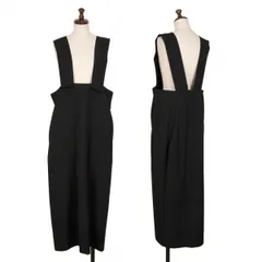 ワイズY's  ウールギャバ吊りスカート 黒3