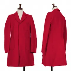 コムデギャルソンCOMME des GARCONS ウールフェルトスナップボタンコート 赤S