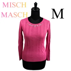 MISCH MASCHビジュー装飾 リブニット 長袖トップス