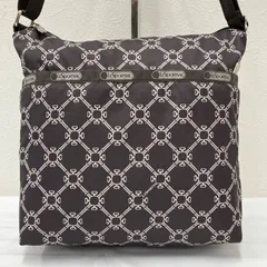 9412　LeSportsac　レスポートサック　 ショルダーバッグ　斜めがけ　紐調節可能　 モノグラム　日本限定　グレーベージュ系　 ナイロン　軽量　レディース