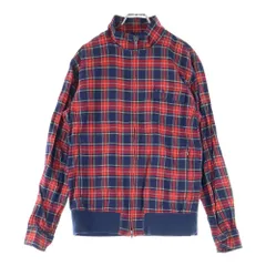 FRED PERRY (フレッドペリー) タータンチェック柄 コットン ハリントンシャツジャケット レッド F2088のサムネイル