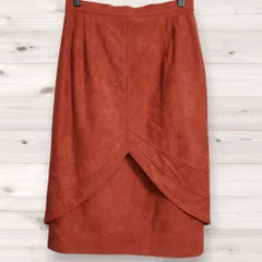 B1393 ヴィンテージ Vintage ロングスカート タイト (11) 赤 無地