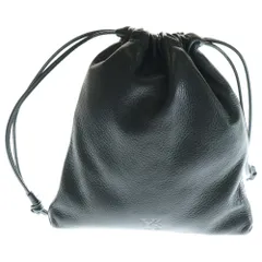 Y's (ワイズ) カウレザー サブポーチ付き 巾着バッグ ブラック レディース YP-A06-718