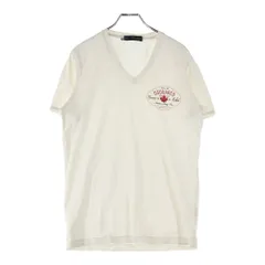 DSQUARED2 (ディースクエアード) ロゴプリント Vネック 半袖Tシャツ カットソー ホワイト