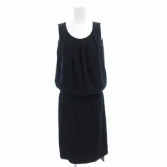 ラピスルーチェパービームス LAPIS LUCE PER BEAMS タグ付き ワンピース タック ノースリーブ ロング丈 38 紺 ネイビー /FF ■GY14