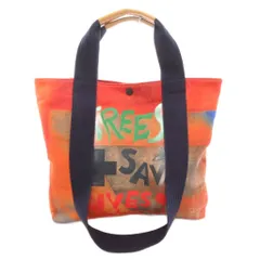 ヴィヴィアンウエストウッド Vivienne Westwood トートバッグ オレンジ 橙色 メッセージプリント グラフィックプリント TREES SAVE LIVES /AEのサムネイル