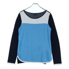 ARMANI JEANS (アルマーニ ジーンズ) クルーネック ニット セーター ブルー/ホワイト レディース