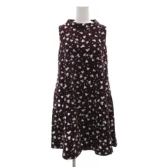 トゥービーバイアニエスベー To b. by agnes b. ワンピース ひざ丈 コーデュロイ ハート柄 36 紫 パープル /JS ■GY14