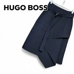 HUGO BOSS ヒューゴボス ネイビー レディース スカート ひざ丈スカート ロングスカート アシンメトリー XSサイズ相当 215KJのサムネイル