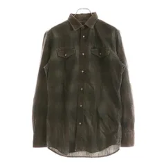 DIESEL (ディーゼル) ダブルフラップポケット 7B オンブレチェック ウエスタン 長袖シャツ グレー/ブラック