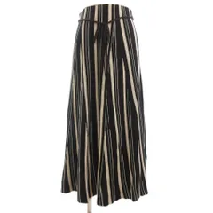 ミラオーウェン Mila Owen マルチカラーリップルニットスカート ロング ストライプ 1 茶 ブラウン