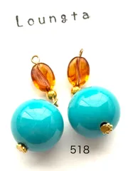 4258個性派ピアス 樹脂ピアス ターコイズブルー