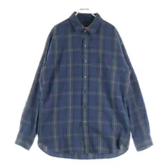FAT (エフエーティー) ヘリンボーンフランネル 長袖チェックシャツ ネイビー/グリーン F31810-SH03-AB