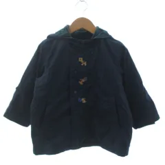 ファミリア Familiar リバーシブルジャケット コート 長袖 フード 紺 ネイビー 100 ■GY14