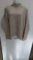 【新品タグ付】ユニクロ スフレヤーンモックネックセーター ベージュ XL