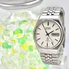 【新品電池】SEIKO セイコー TYPEⅡ タイプ2 メンズ 腕時計 シルバー デイデイト 7123-7070 950320 純正ベルト