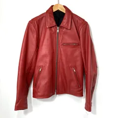 FREEDOM フリーダム シングルライダース レザージャケット 本革  メンズ サイズ38 Mサイズ レｯﾄﾞ アウター A15773◆