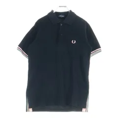FRED PERRY (フレッドペリー) ロゴエンブロイダリー レギュラーカラー 半袖ポロシャツ ブラック/ピンク F1820