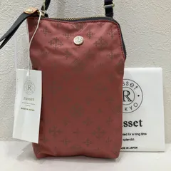 9535　良品　russet　ラシット　ショルダーバッグ　 スマホショルダー　モノグラム　総柄　 ピンク系　ナイロン　軽量　タグ付き　 保存袋付き　レディース