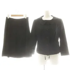 オールドイングランド OLD ENGLAND セットアップ 上下 3点セット ジャケット 半袖カットソー プリーツスカート 膝丈 ウエストリボン付き 36 34 紺 ネイビー /MI ■OS