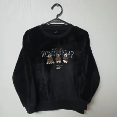 ワンダーベアー ムートンファー スウェット ブラック 130