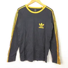 adidas originals アディダスオリジナルス ロンT ロゴプリント ブラック Mサイズ メンズ 古着 スポーツMIX ストリート