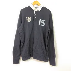 POLO RALPH LAUREN ポロラルフローレン ラガーシャツ バックプリント ネイビー Lサイズ メンズ 古着 アメカジ ストリート