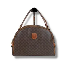 セリーヌ　CELINE マカダム柄　ハンドバッグ　ミニトートバッグ　ドーム型　ブラウン　PVCレザー